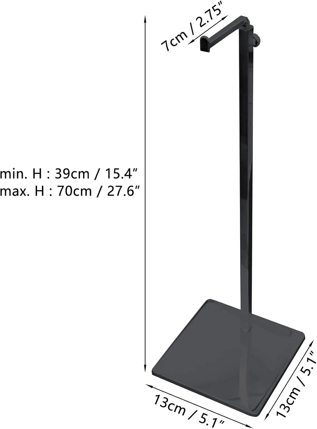2 Packs Height Adjustable Metal Handbag Purse Stand, Wig Jewelry Bags Handbag Display Stand Holder (Black)