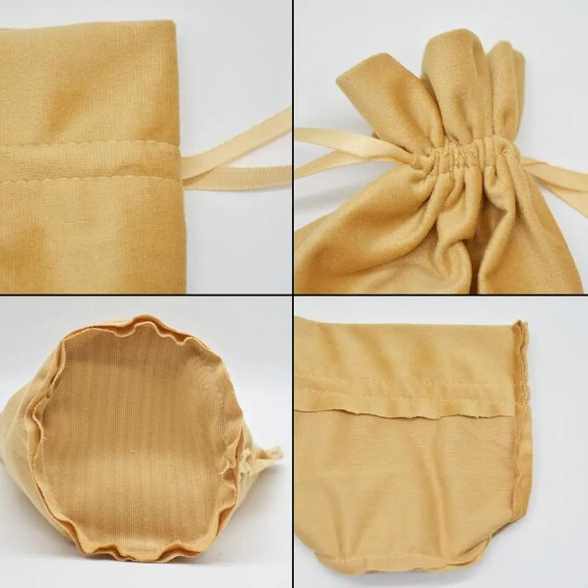 20 Pcs Round Bottom Drawstring Velvet Gift Bags Jewelry Pouches with Pearl Bead,for Wedding Favors,Christmas,Party Favors,Birthday,Champagne