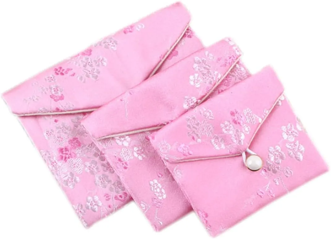 20 Pcs Silk Jewelry Pouch Brocade Coin Purse Zipper Jewelry Pouch Gift Bags Silk Purse Pouchs Gift Bags,3.9x4.7 inch