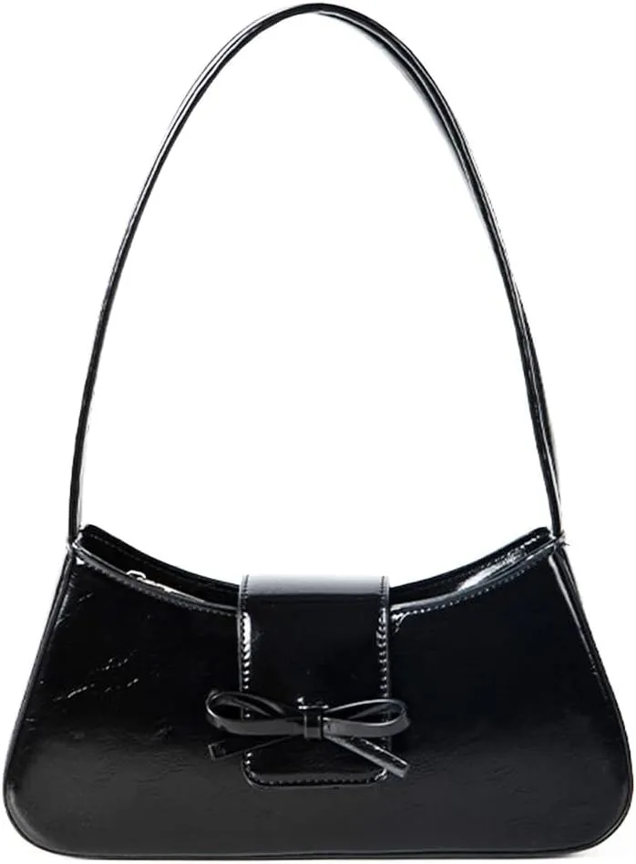 2025 Shoulder Bags for Women Small Y2K Purse Hobo Bags Vegan Leather Handbag Clutch Purse With Bow