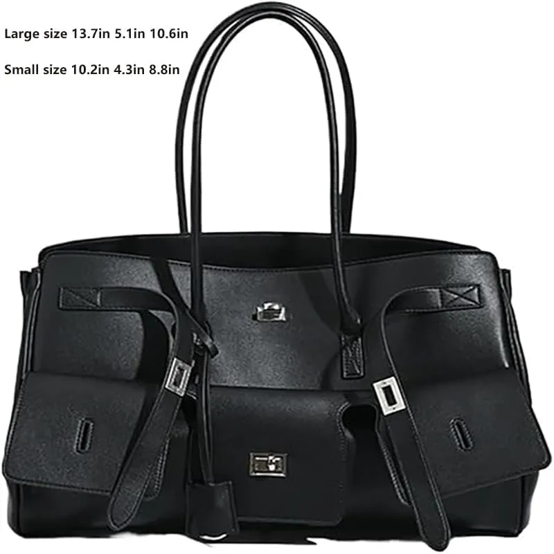 2025 Tote Wing Spacious Bag Black Shopping Bag Handbag Large Capacity Commuter Shoulder