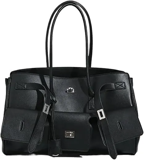 2025 Tote Wing Spacious Bag Black Shopping Bag Handbag Large Capacity Commuter Shoulder