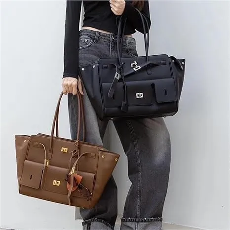 2025 Tote Wing Spacious Bag Black Shopping Bag Handbag Large Capacity Commuter Shoulder