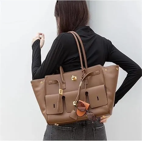 2025 Tote Wing Spacious Bag Black Shopping Bag Handbag Large Capacity Commuter Shoulder