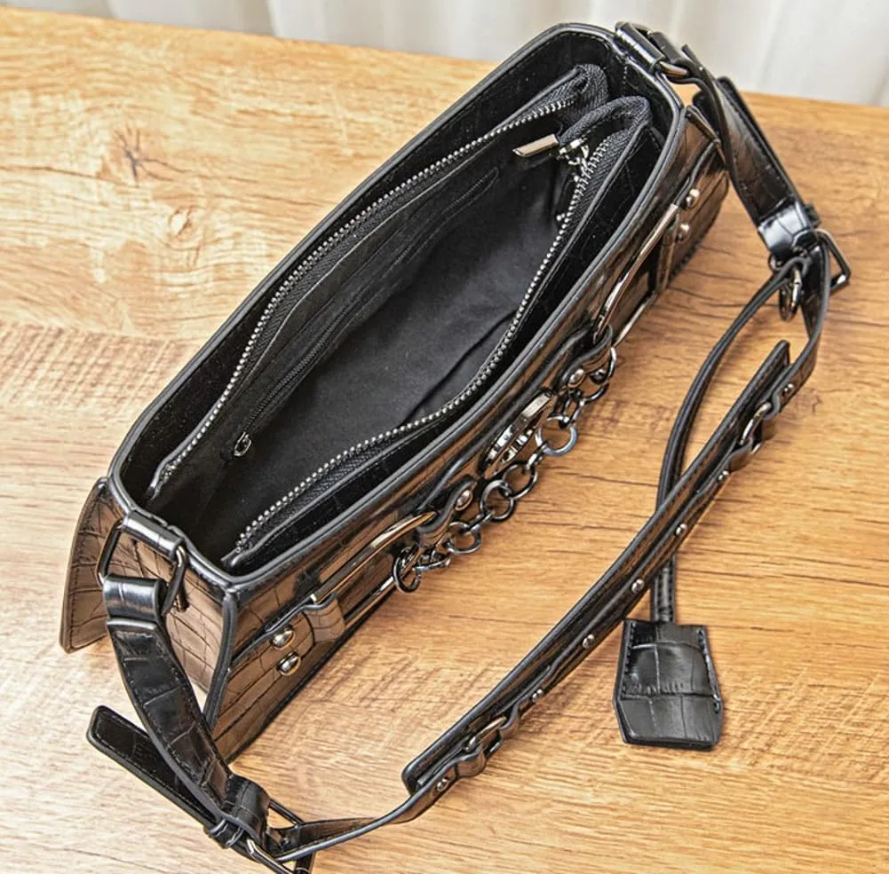 2025 Trendy Underarm Shoulder Bag Women Y2K Handbag Rivet Punk Hobo Studded Purse Vintage Designer Chain Crossbody Bags