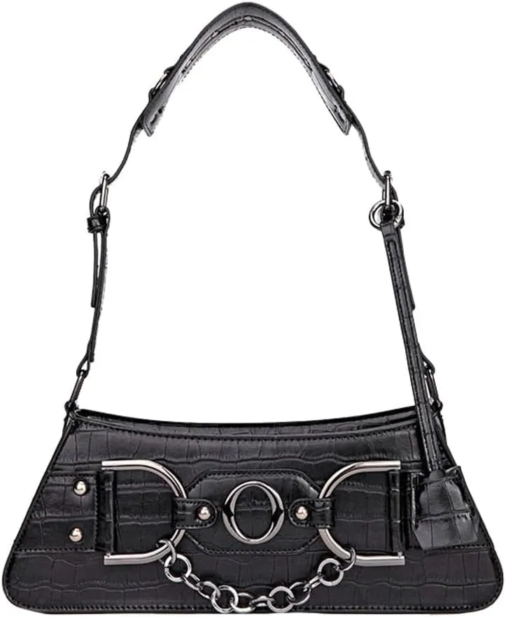 2025 Trendy Underarm Shoulder Bag Women Y2K Handbag Rivet Punk Hobo Studded Purse Vintage Designer Chain Crossbody Bags