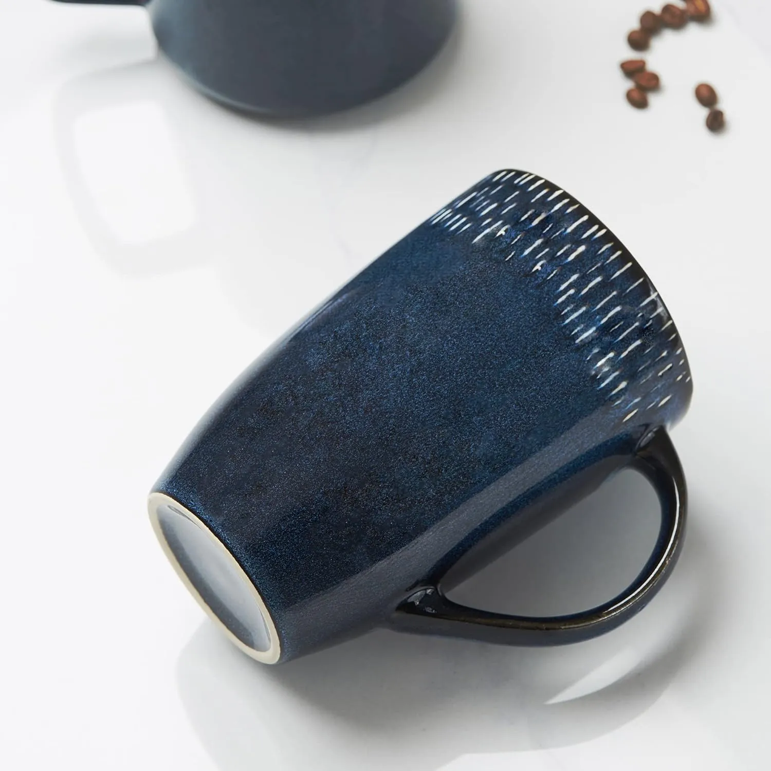 21 OZ Large Ceramic Coffee Mug, Jumbo Coffee Mugs, Big Tea Cups with a Large Handle for Office and Home, Microwave and Dishwasher Safe (21 OZ Star Blue)