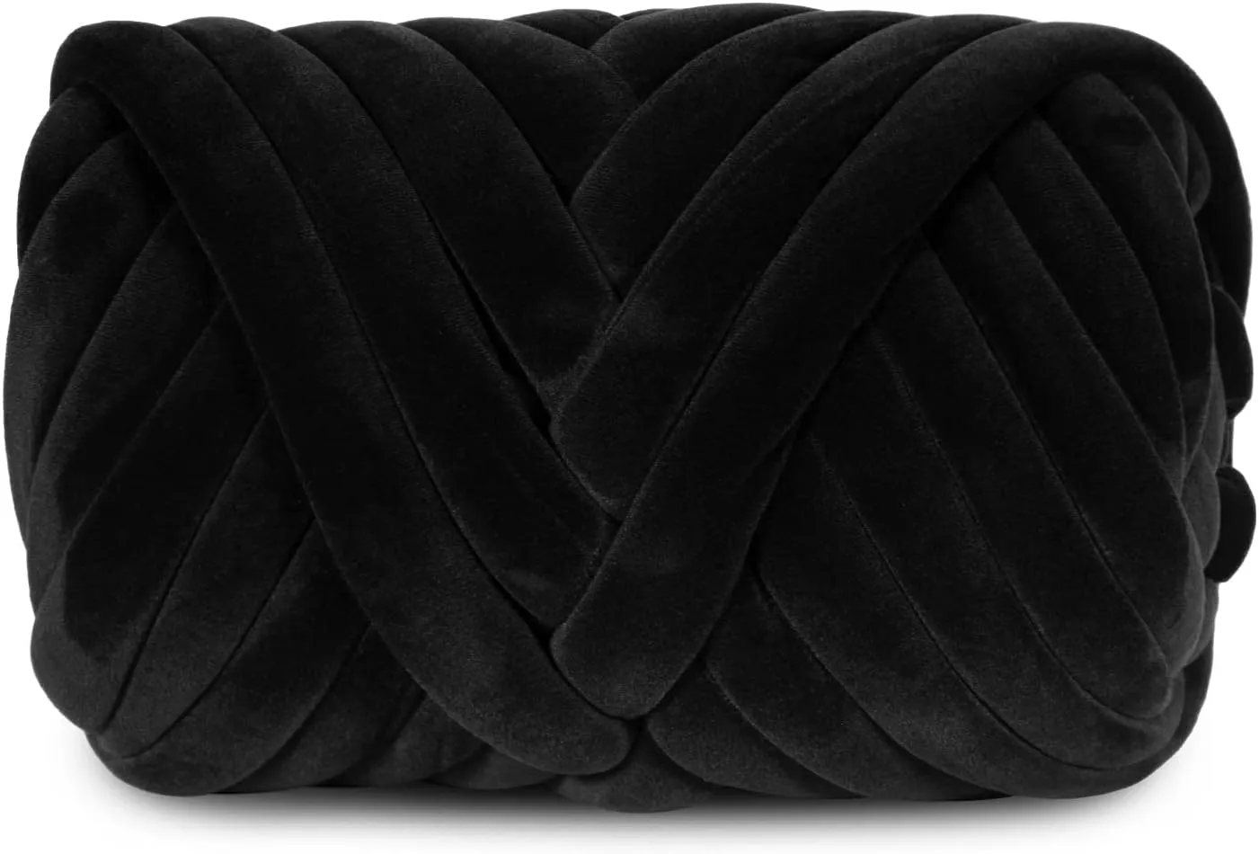 2.2 LBS of Super Soft Velvet Bulky Yarn for Hand Knitting Blanket, Pillows, Handbag, DIY, Black, 36 Yards, Arm Knitting Yarn for Chunky Braided Knot Throw Blanket, Weave Craft Crochet