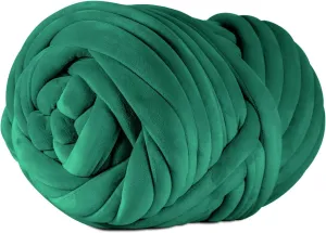 2.2 LBS of Super Soft Velvet Bulky Yarn for Hand Knitting Blanket, Pillows, Handbag, DIY, Pine Green, 36 Yards, Arm Knitting Yarn for Chunky Braided Knot Throw Blanket, Weave Craft Crochet