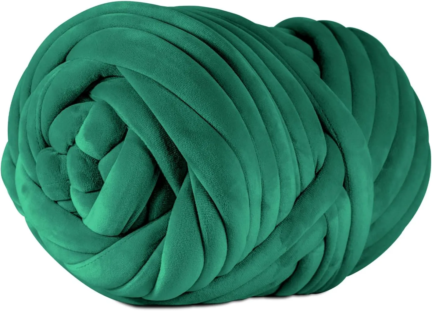 2.2 LBS of Super Soft Velvet Bulky Yarn for Hand Knitting Blanket, Pillows, Handbag, DIY, Pine Green, 36 Yards, Arm Knitting Yarn for Chunky Braided Knot Throw Blanket, Weave Craft Crochet