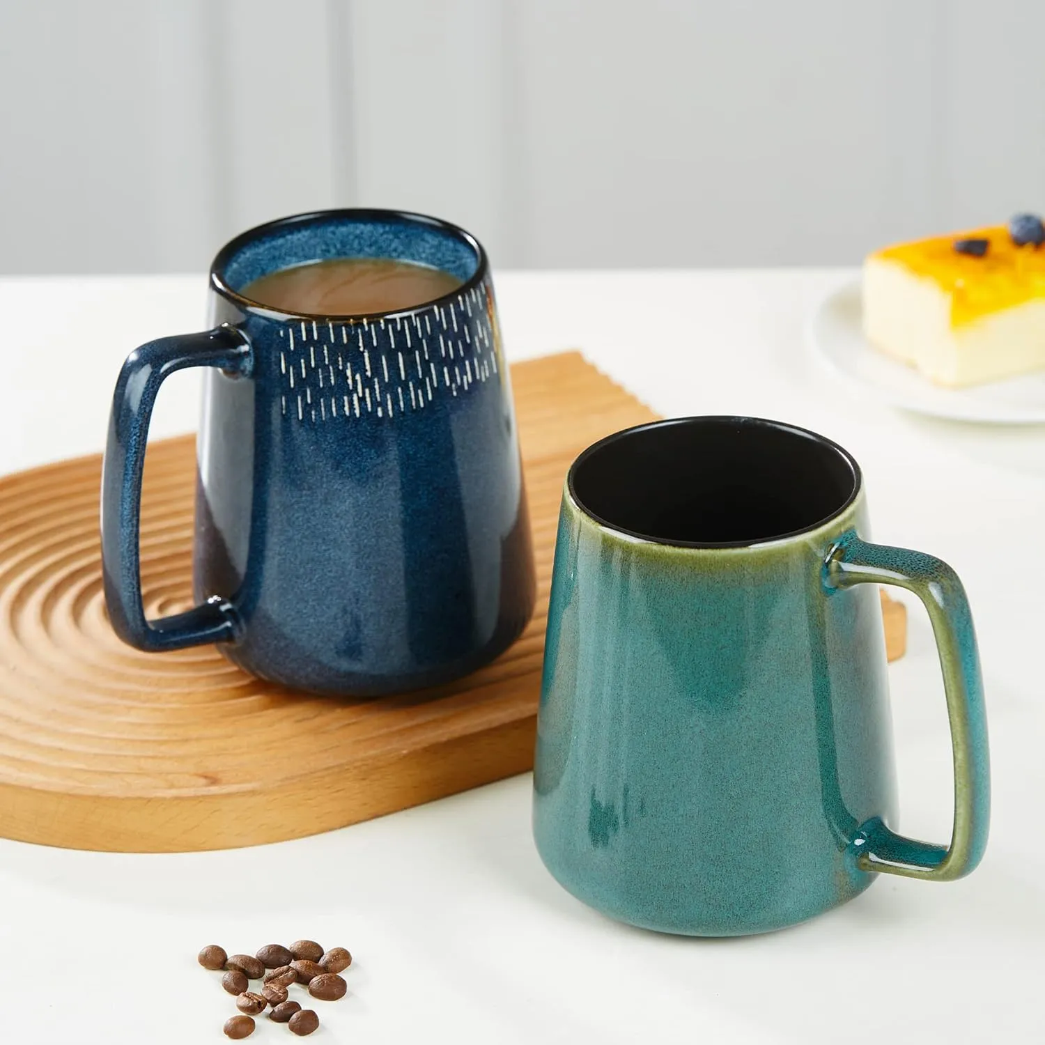 24 OZ Extra Large Ceramic Coffee Mug, Jumbo Coffee Mugs, Big Tea Cups with a Large Handle for Office and Home, Microwave and Dishwasher Safe (24 OZ Green)