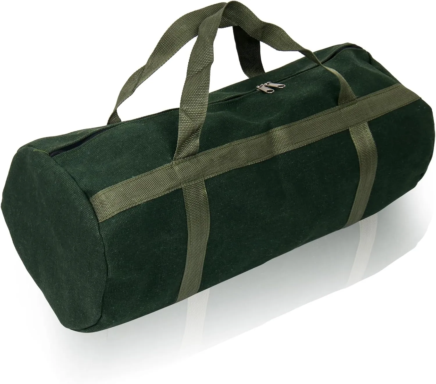 24" Grill Accessory Storage Bag, Tools Storage for Outdoor Grilling, Thick Canvas Double Zipper Utensil Carry Bag for Camping Hiking Barbecue, Dark Green
