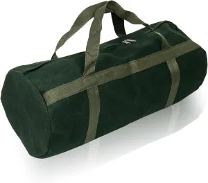 24" Grill Accessory Storage Bag, Tools Storage for Outdoor Grilling, Thick Canvas Double Zipper Utensil Carry Bag for Camping Hiking Barbecue, Dark Green