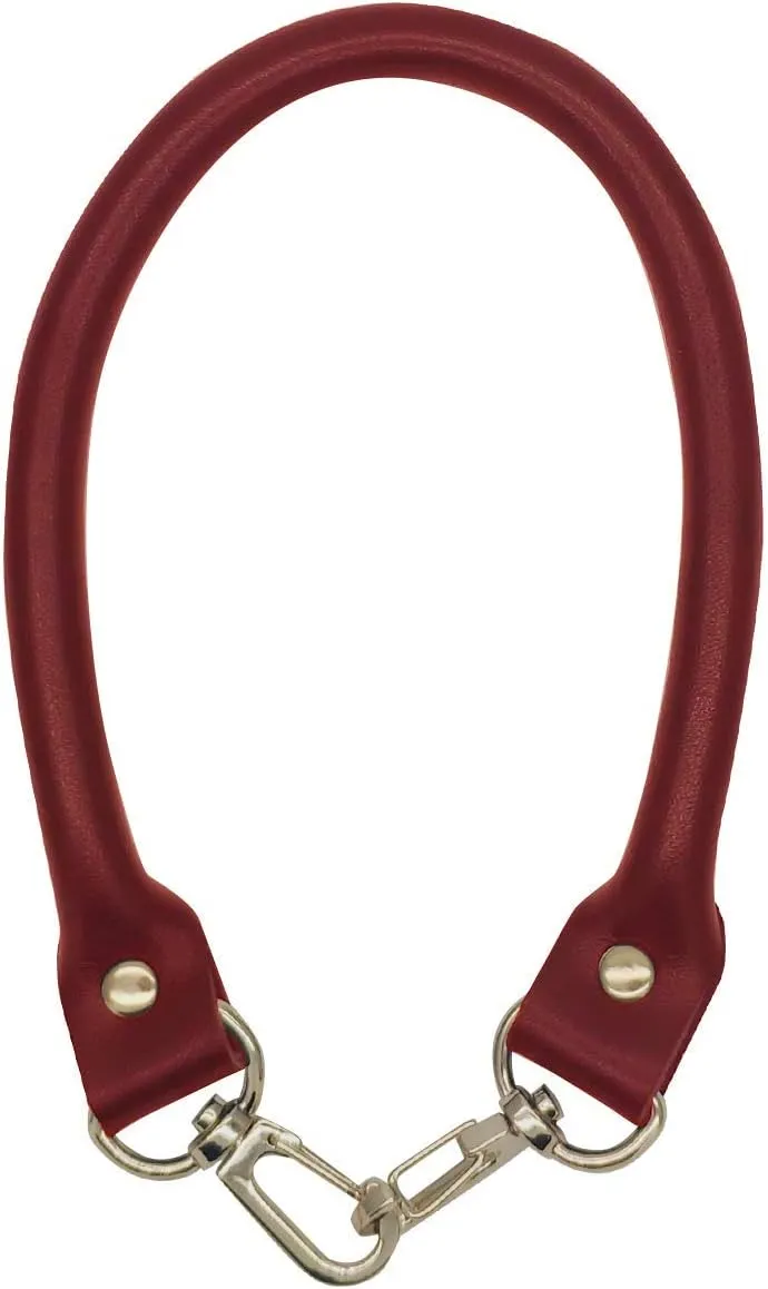 2pcs 16" Leather Replacement Shoulder Strap for Handbags Purse Bags Laptop Bag—Burgundy Leather and Golden Clasp