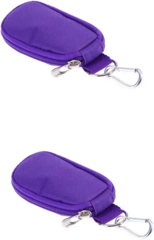 2pcs Chain Organizer Makeup Bag Case-Rosy Zippers Oil Red Pendant Ring Diffuser Home Perfume Bottle, Purplex2pcs, mediumx2pcs