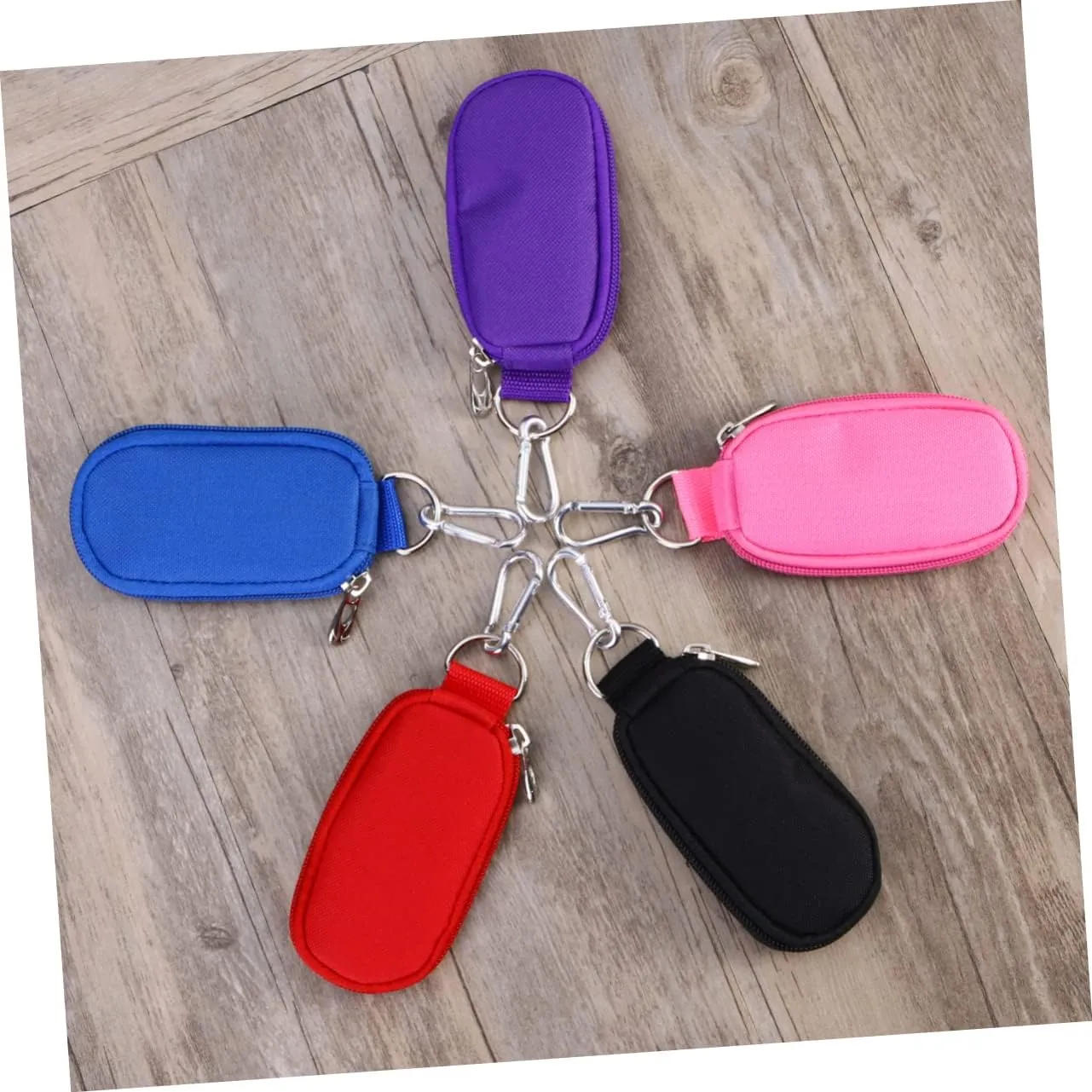 2pcs Chain Organizer Makeup Bag Case-Rosy Zippers Oil Red Pendant Ring Diffuser Home Perfume Bottle, Purplex2pcs, mediumx2pcs