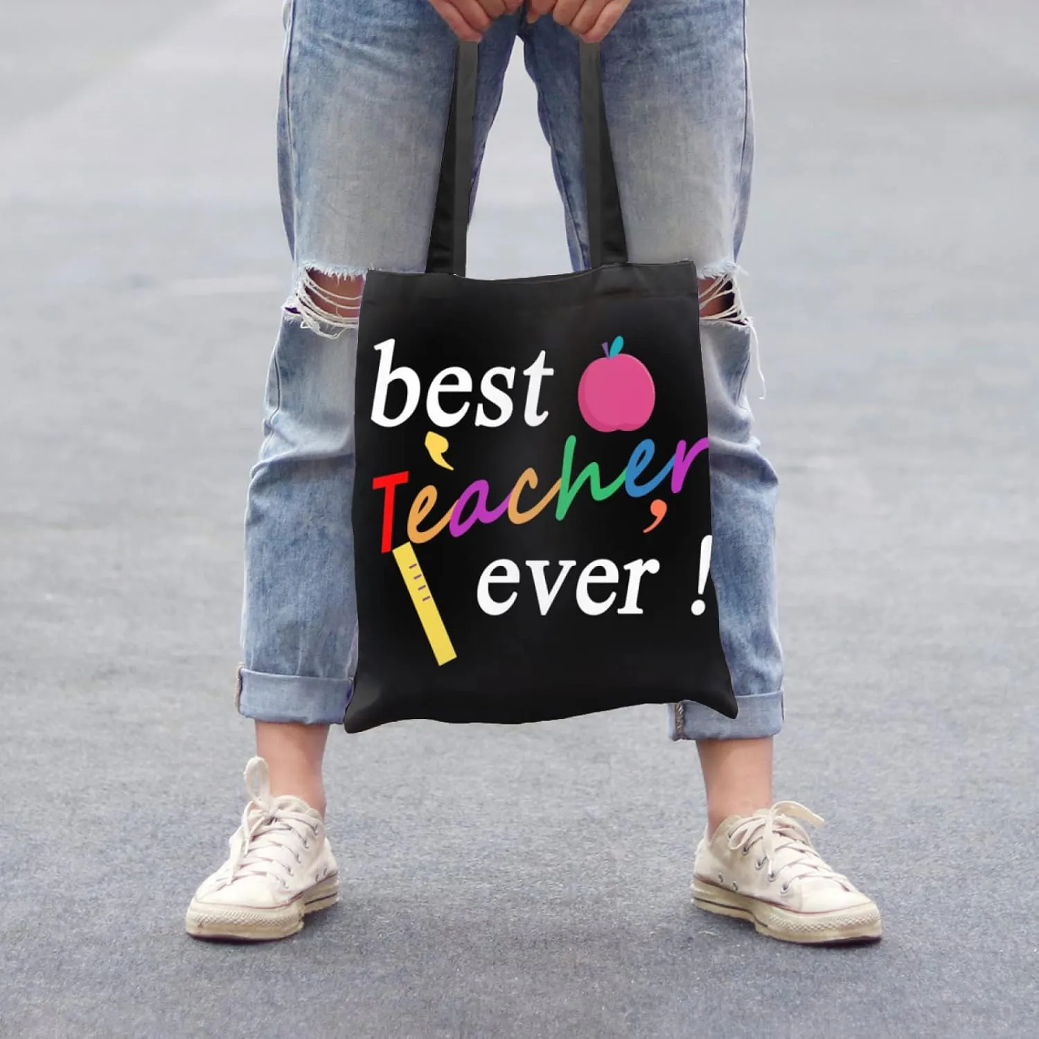 2pcs Teacher Gifts for Women & Men | Canvas Reusable Tote Bag