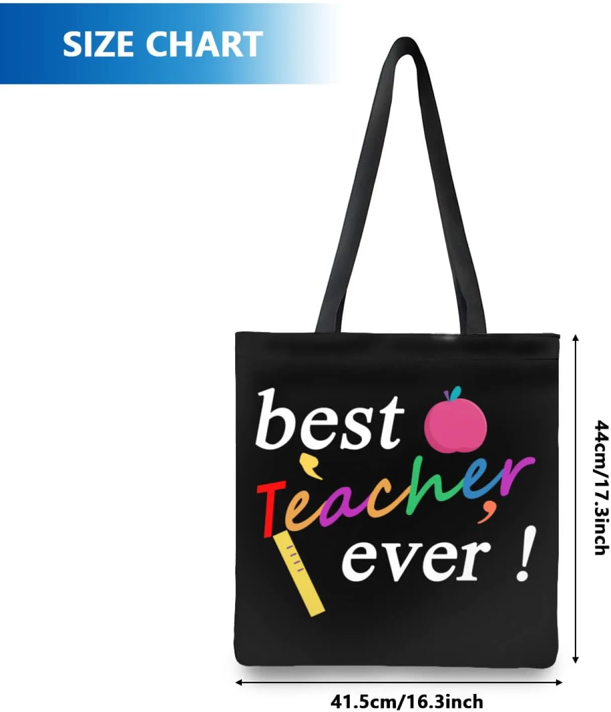 2pcs Teacher Gifts for Women & Men | Canvas Reusable Tote Bag