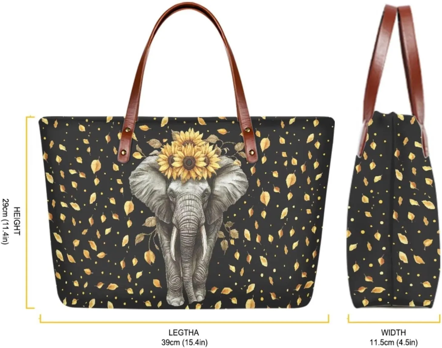 3 PCS Top Handle Tote Shoulder Bag for Women, Large Casual Handbag with Matching Wallet Cosmetic Case