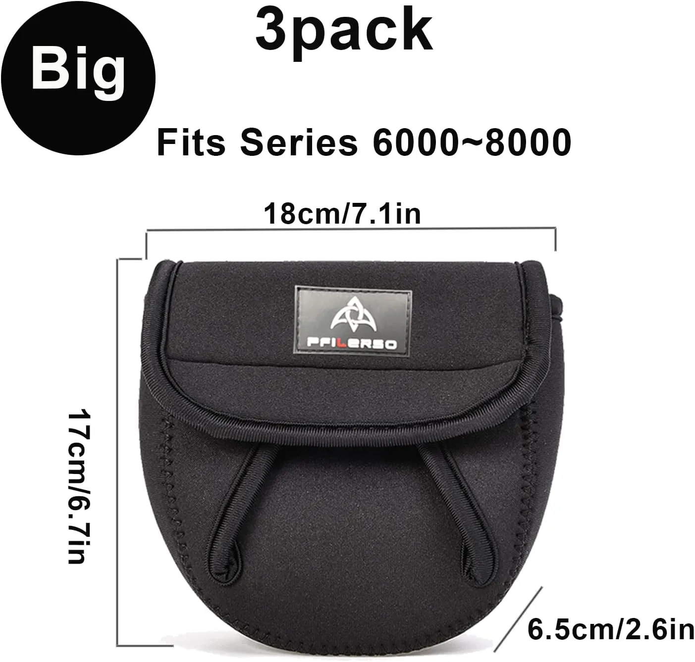 3Pcs Fishing Spinning Reel Covers Bag Baitcasting Trolling Fishing Reel Protective Case Pouch Sleeve Gloves Fishing Bags Fits 1000-8000 Series Reel 3Size (Big-3Pack)