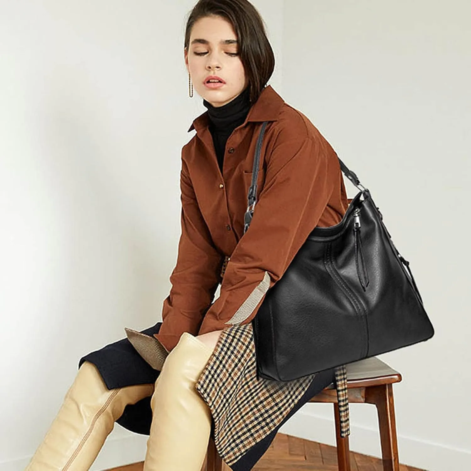 4 Packet Laptop Tote Bag for Women Waterproof Leather Computer Bags Women Business Office Work Bag Briefcase