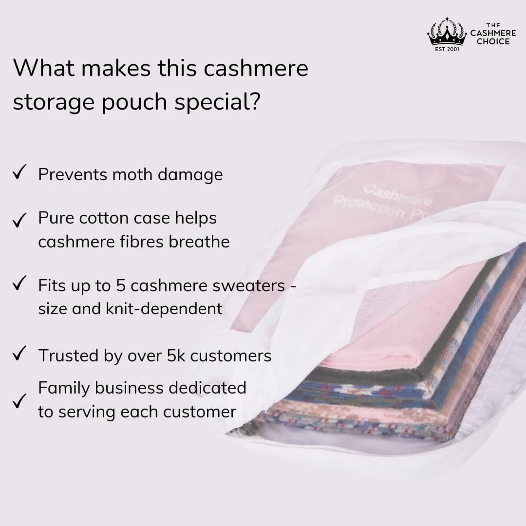 5 x Cashmere Protection Pouch | Cashmere Storage Bags | Sweaters Storage | Made with Breathable Cotton - XL Size