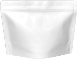 50 Pack 7.5 Mil White Mylar Stand Up Bags - 8.5x6.5 Inches Resealable Smell Proof Bag withstand Hot Water - Foil Sealable Zipper Food Storage Pouch - Glossy White