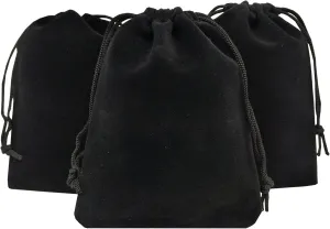 50pcs Velvet Drawstring Bags Jewelry Bags Pouches (Black, 4" X 4.7")
