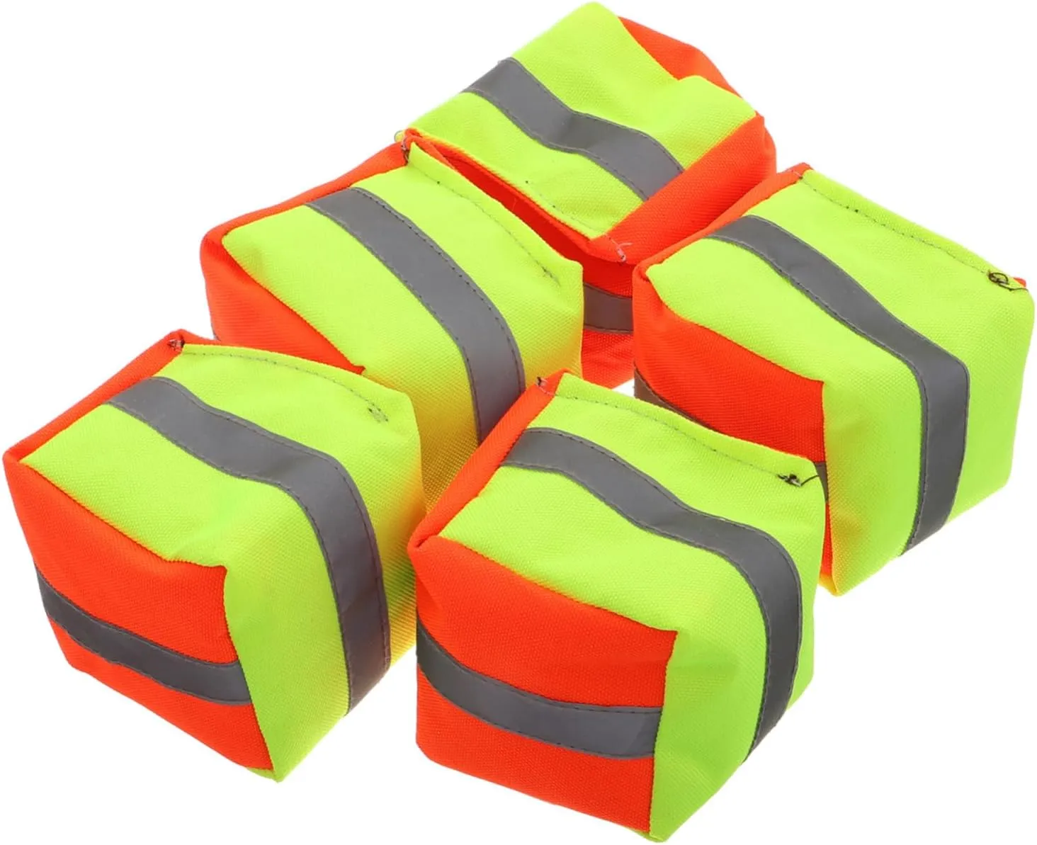 5pcs Corn Hole Bean Bags Reflective Safety Thick Canvas Natural Rice Husk Filling Outdoor Toss Games Preschool Toys