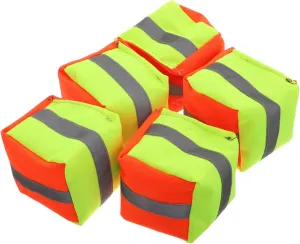 5pcs Corn Hole Bean Bags Reflective Safety Thick Canvas Natural Rice Husk Filling Outdoor Toss Games Preschool Toys