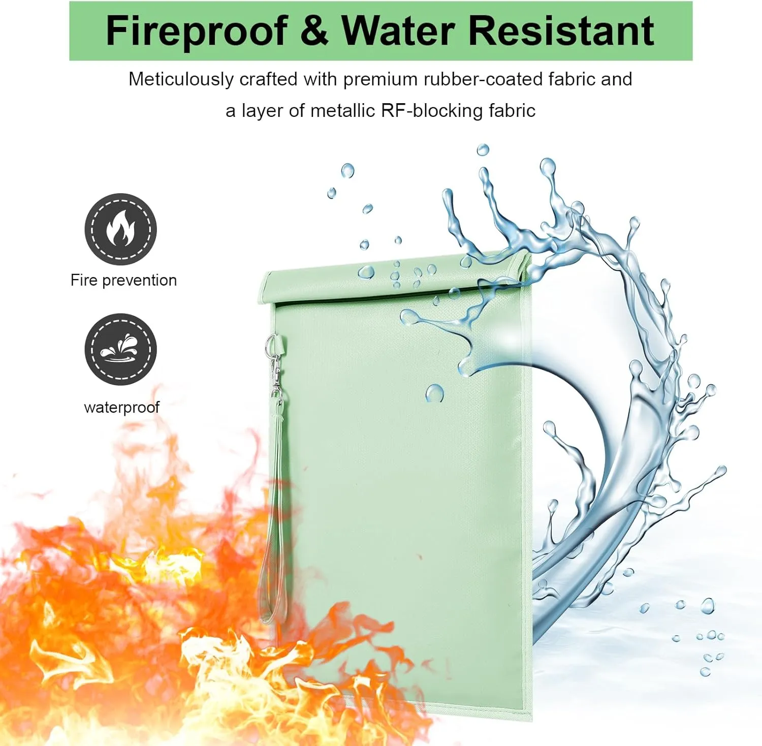 6 Pack Faraday Bags for Laptop Phone Car Key Tablet, EMP Proof Faraday Bags Waterproof Faraday Cage Device Signal Proof Faraday Blocker Pouch for Anti Theft Anti Tracking (Green)