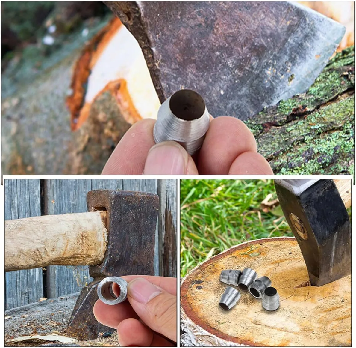 6pcs Iron Wedge for Axe Replacement Wedge for Hammer Ergonomic Design for Outdoor Gardening Durable and Stable Gardening Tool for Pruning and Chopping