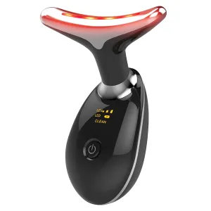 7-in-1 Deplux Face Neck Massager for Skin Care at Home, Facial Massager Glossy Black