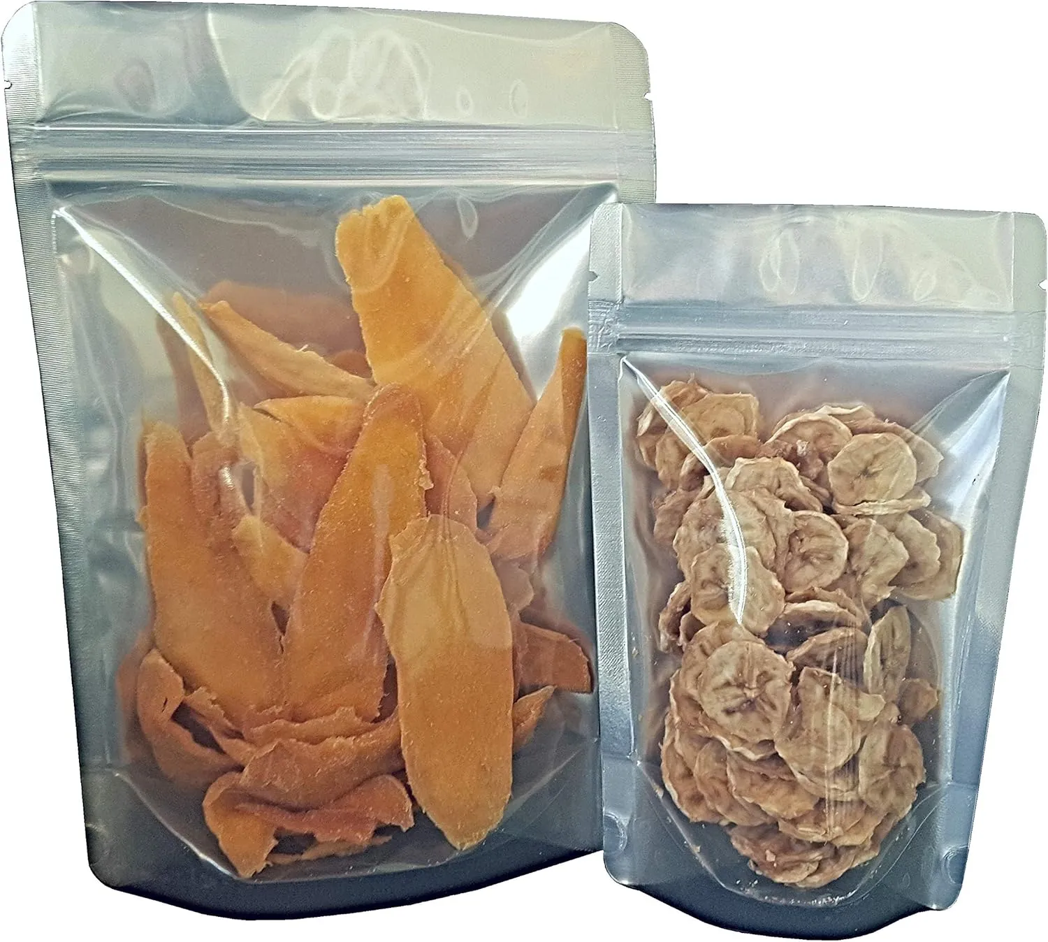 7 Mil Clear Front Mylar Bags Stand Up Gusseted Pouch in Multiple Sizes (100, 1 PINT 6 x 8 inch)