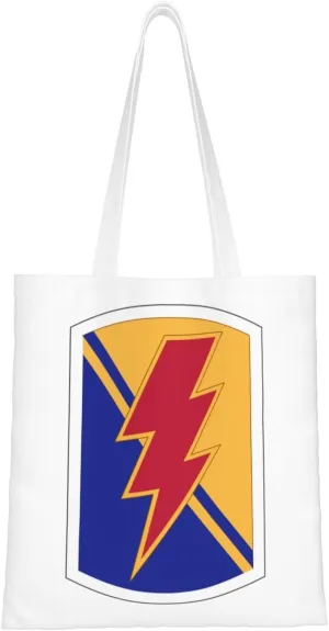 79 Infantry Brigade Combat Team insignia Tote Bag for Women Canvas Shopping Bags Reusable Large Capacity Casual Shoulder Handbags Grocery Bags DIY Gift Bags