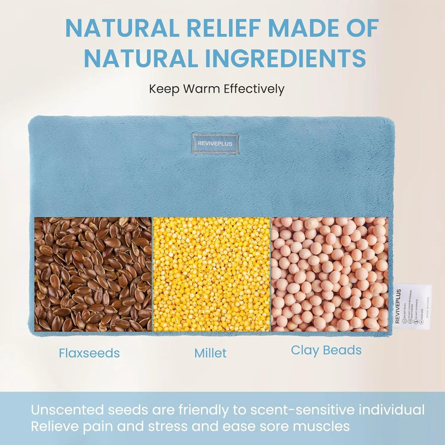 8 * 12.6" Microwave Heating Pad for Back, Neck Shoulders, Arthritis, Muscles Pain Relief, Rice Bags for Heat Therapy Microwavable with Washable Cover, Weighted Hot and Cold Pack, Unscented