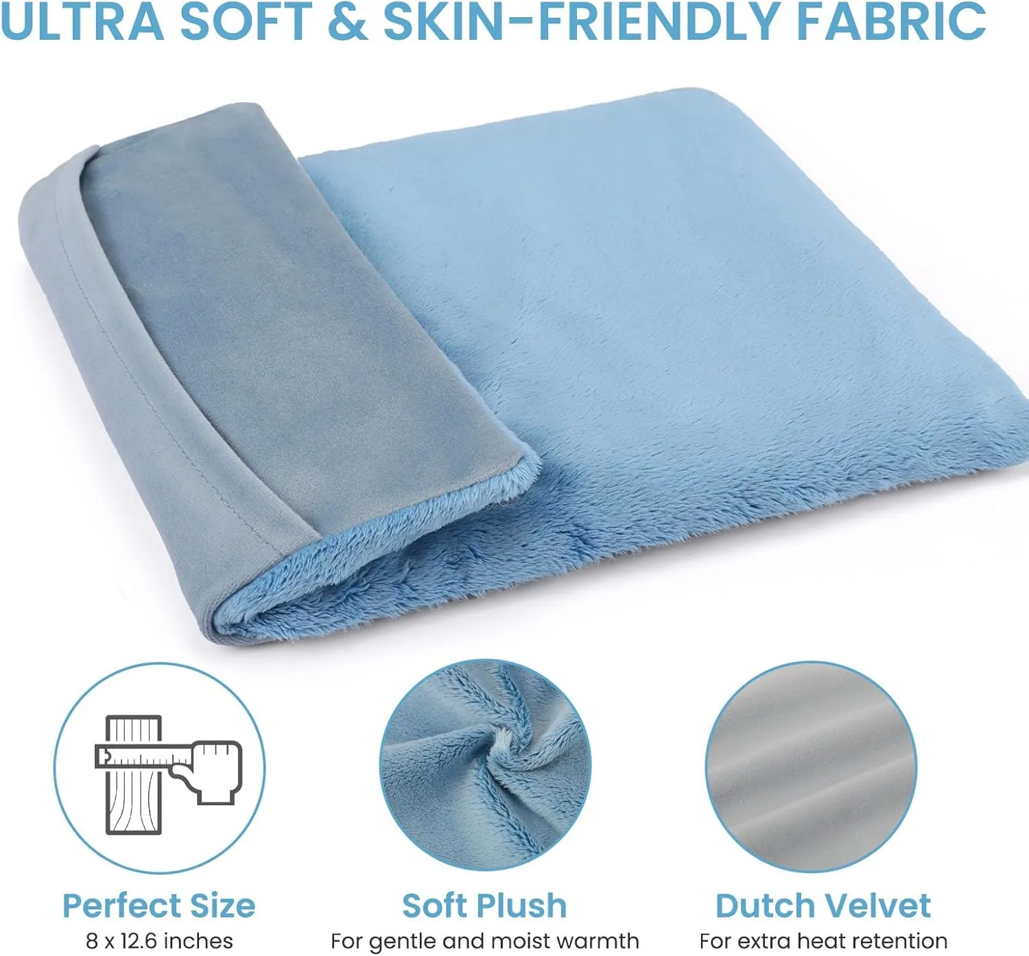8 * 12.6" Microwave Heating Pad for Back, Neck Shoulders, Arthritis, Muscles Pain Relief, Rice Bags for Heat Therapy Microwavable with Washable Cover, Weighted Hot and Cold Pack, Unscented