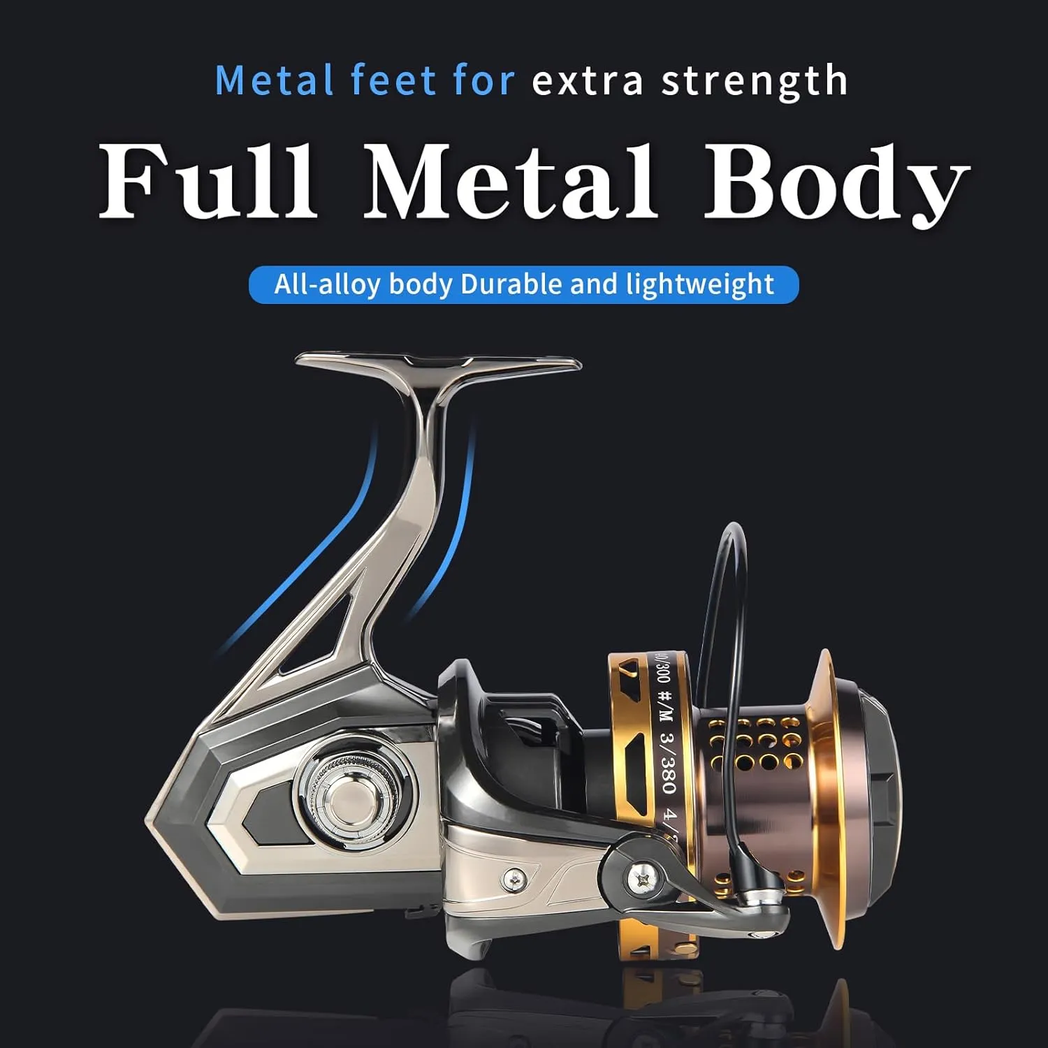 8000/10000/12000 Big Game Surf Spinning Fishing Reel,20KG Drag Power. Backlash-Free Bearings,Metal Reel Seat,Zinc Alloy Gear for Saltwater Inshore and Offshore Fishing