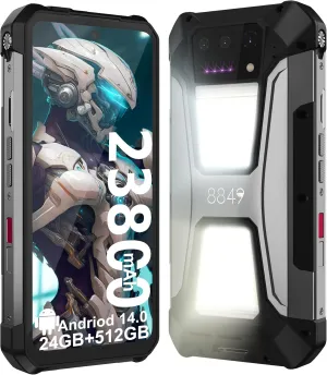 8849 Tank 2 Pro Rugged Smartphone Unlocked, 24 512GB/1TB Android 14 Rugged Cell Phone with Projector, 6.79’’ 4G Waterproof Mobile Phones 23800mAh, Fingerprint/Dual Sim/OTG/GPS/Face ID