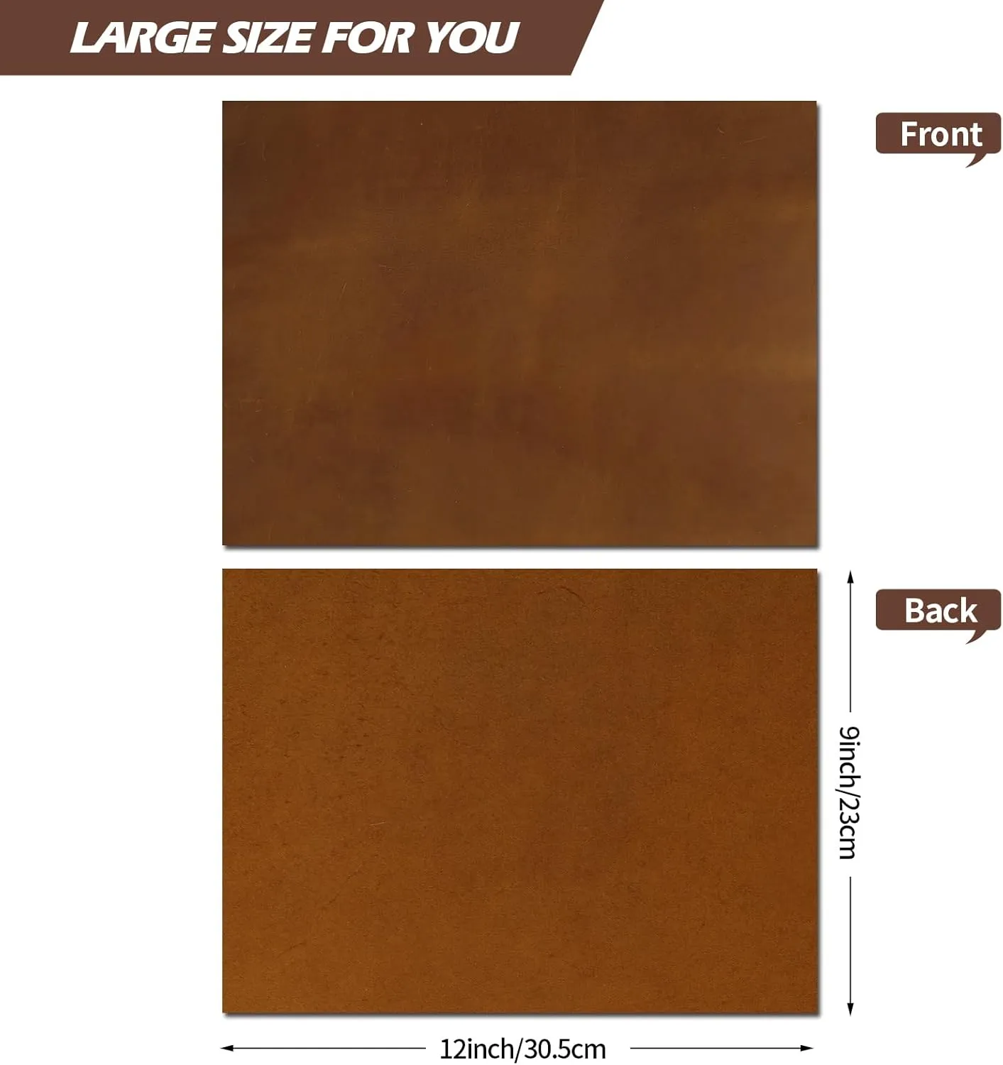 9"x12" Tooling Square 1.8-2.0MM Thick Genuine Top Full Grain Leather Leather Sheets for Crafts Tooling Sewing Crazy Horse Cowhide