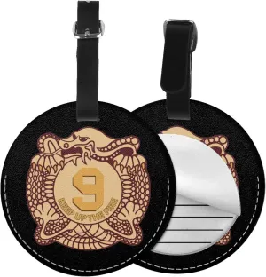 9th Infantry Regiment - Manchu Round Leather Luggage Tags for Travel Bags Backpacks Handbags,3.7in