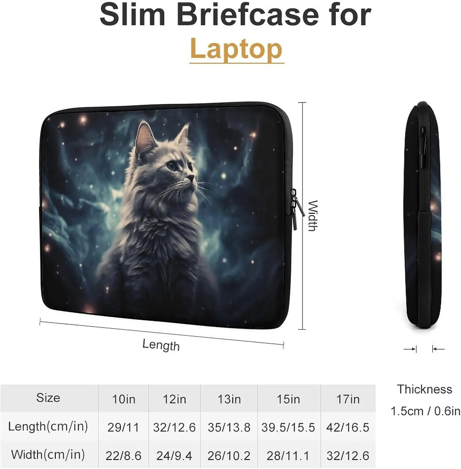 A Cat in A Nebula Laptop Sleeve Bag A Cat in A Nebula Laptop Bag Shockproof Computer Carrying Cover Slim Briefcase Handbag