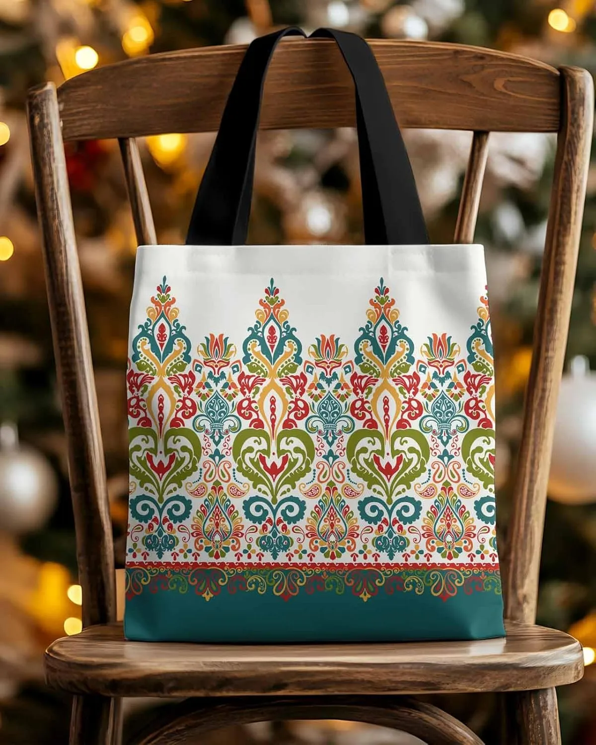 Abstract Canvas Tote Bag Floral Fruit Reusable Grocery Shopping Bags Cute Animals Shoulder Bag for Gym Work