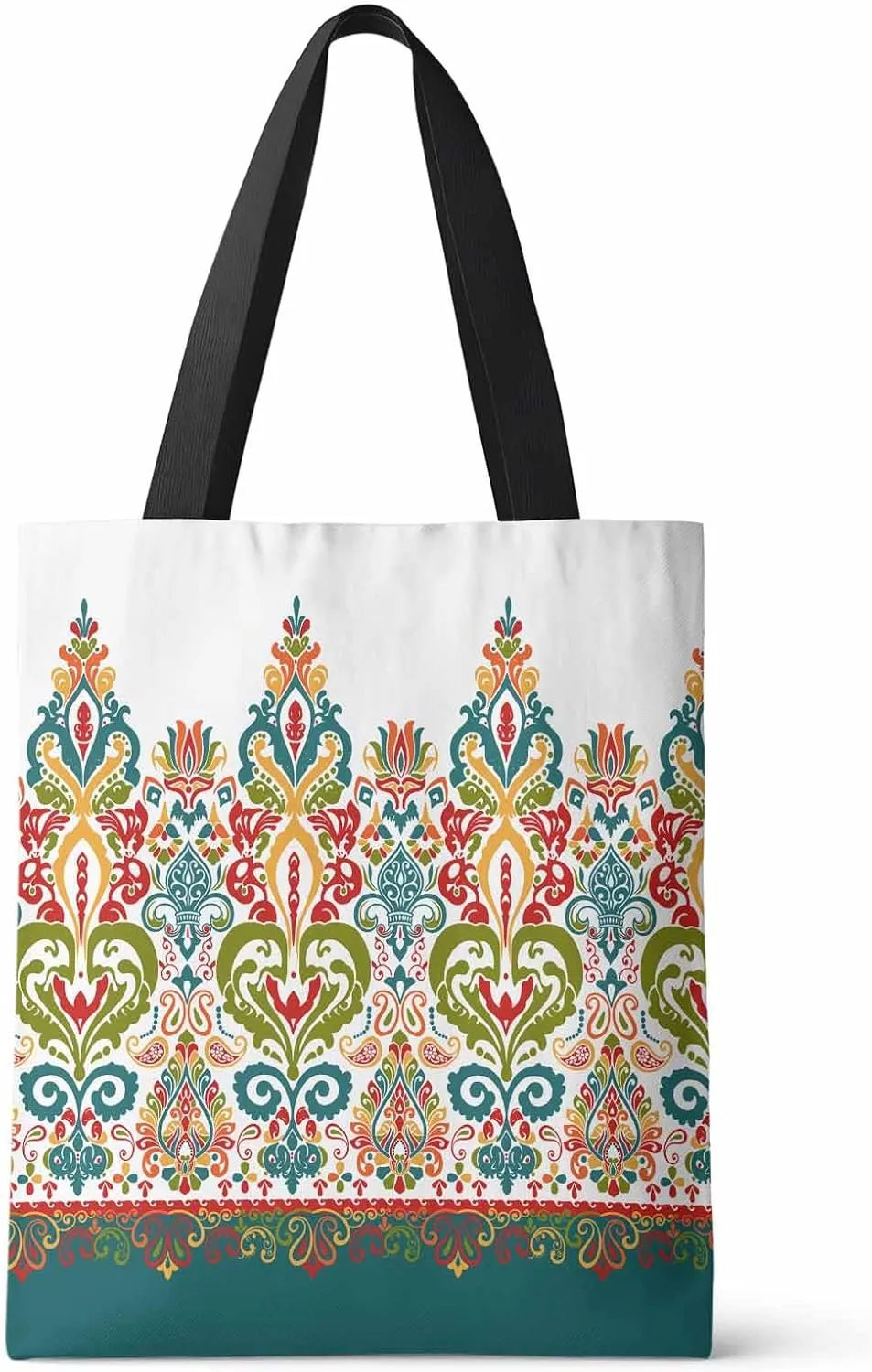 Abstract Canvas Tote Bag Floral Fruit Reusable Grocery Shopping Bags Cute Animals Shoulder Bag for Gym Work