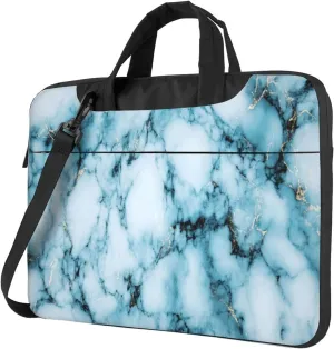 Abstract White Marble with Black Veins Laptop Bag Laptop Case 15.6 Inch Computer Bags Padded Sleeve Cover for Women Men