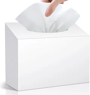 Acrylic Hand Towel Box Cover Compatible with Kleenex Disposable Hand Towels Wall-Mounted Paper Towel Dispenser Suitable for Tabletop, Bathroom, Car, and Office Use (Glossy White)