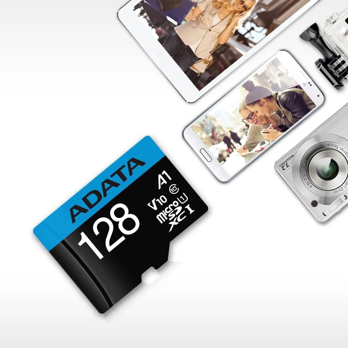 ADATA Premier 128GB MicroSDHC/SDXC UHS-I Class 10 V10 A1 Memory Card with Adapter Read up to 100 MB/s (AUSDX128GUICL10A1-RA1)