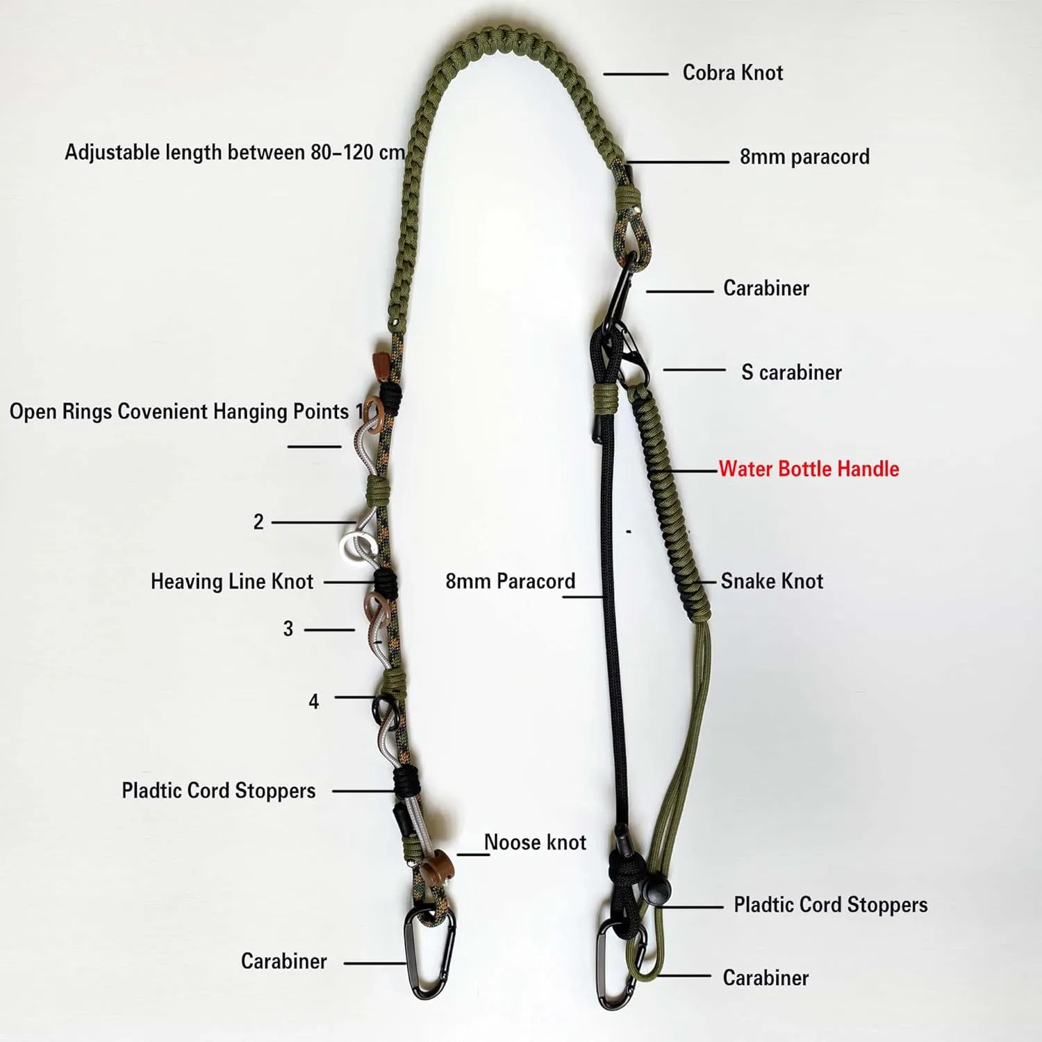 Adjustable Bag Strap Purse Straps Replacement Crossbody, Paracord Rope Heavy Duty Shoulder Straps for Bags Cameras