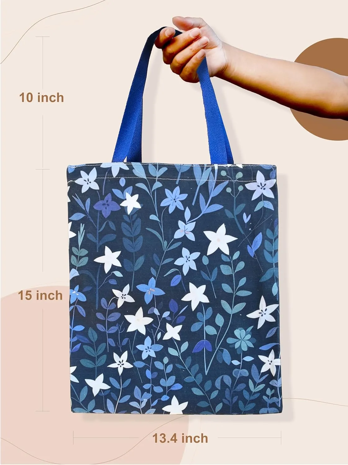 Aesthetic Canvas Tote Bag for Women, Cute Canvas Bag with Inner Pocket, Book Tote Canvas Reusable Grocery Bag