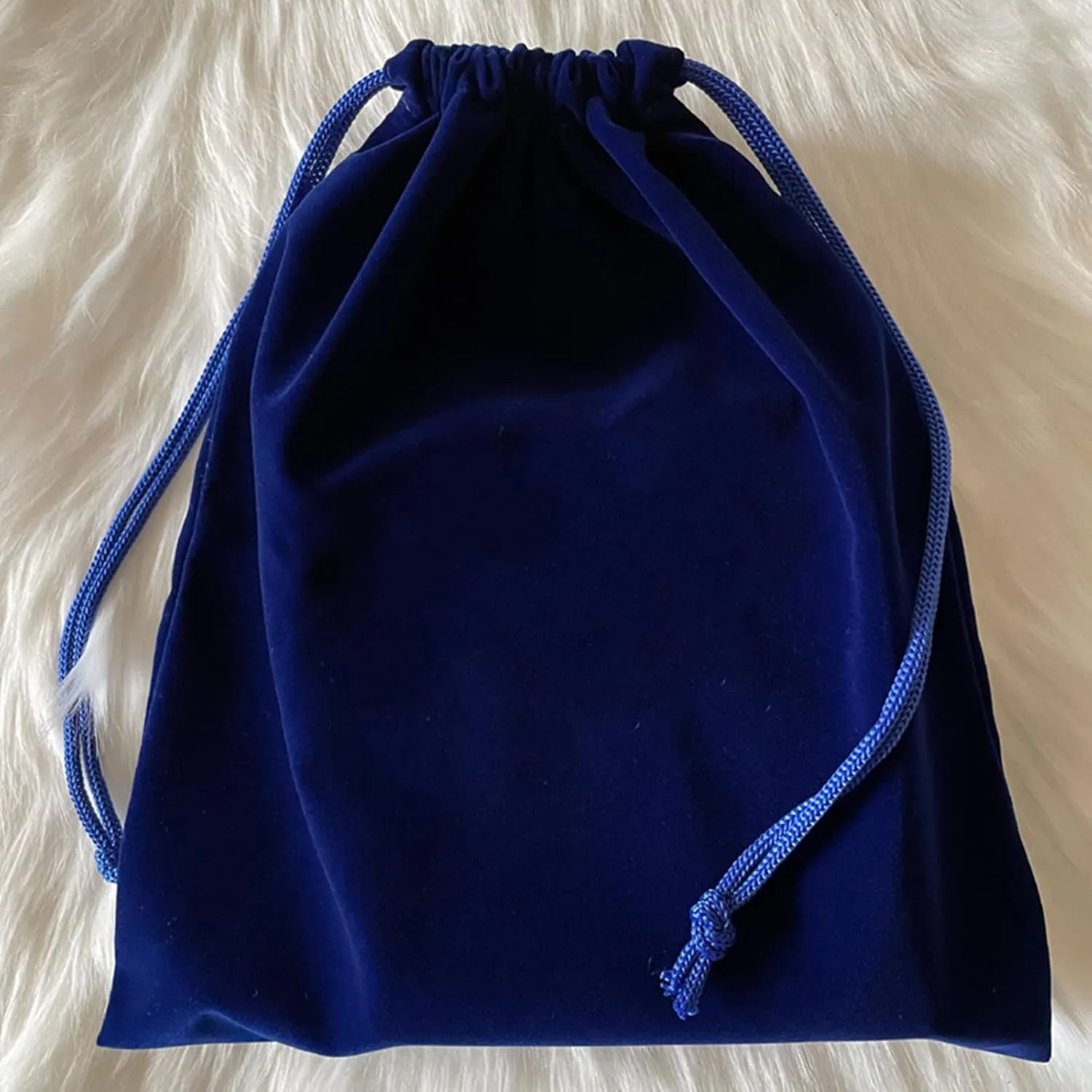 Aestivate 8 Pack Large Velvet Drawstring Pouch, Velvet Bag 8×10 Inch Storage Bag Cosmetics Pouches Dust Bag 8 Pieces (Navy Blue)